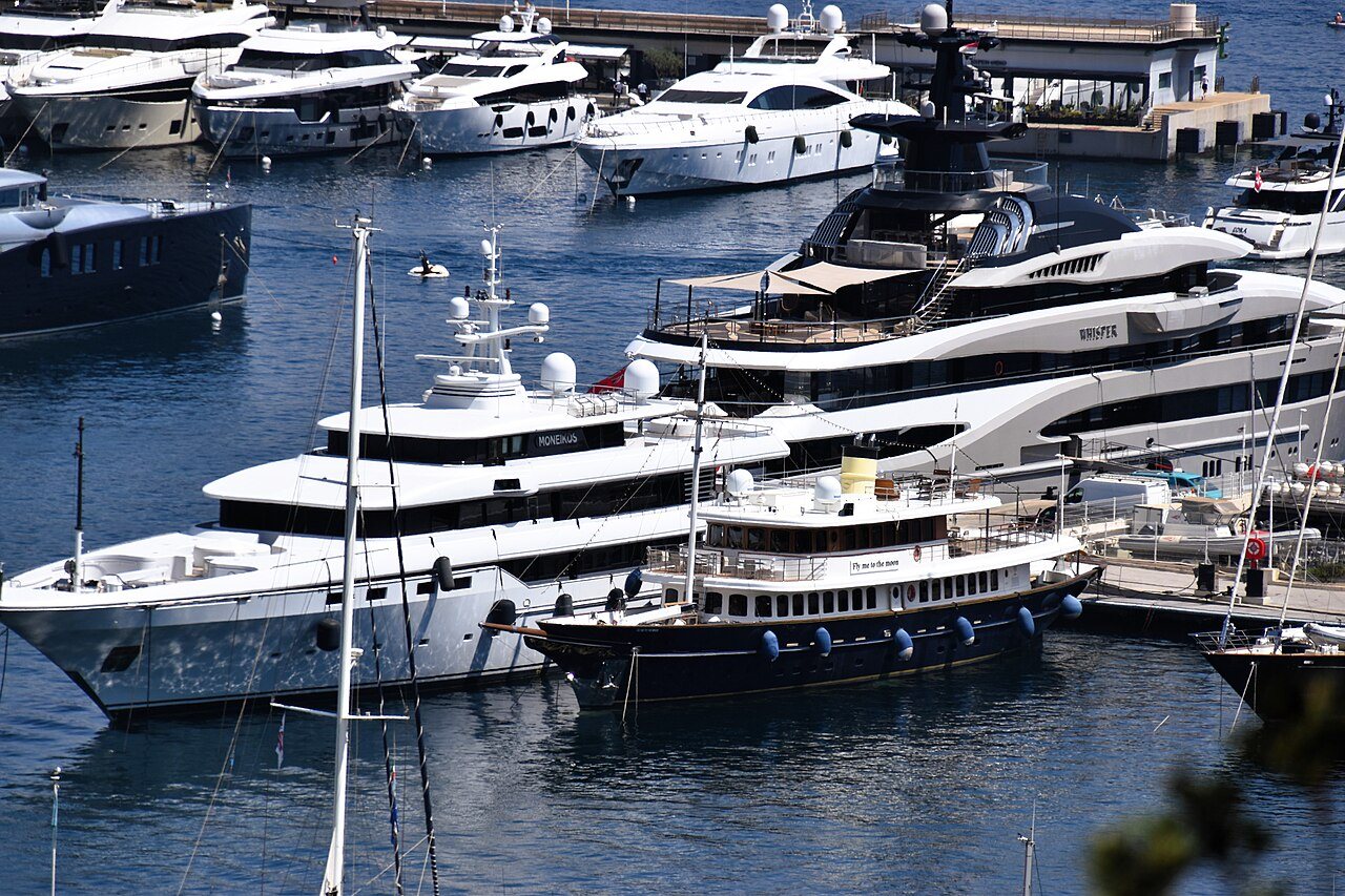 Port Hercules, Monaco — where much of the charter fleet spends the season between bookings.