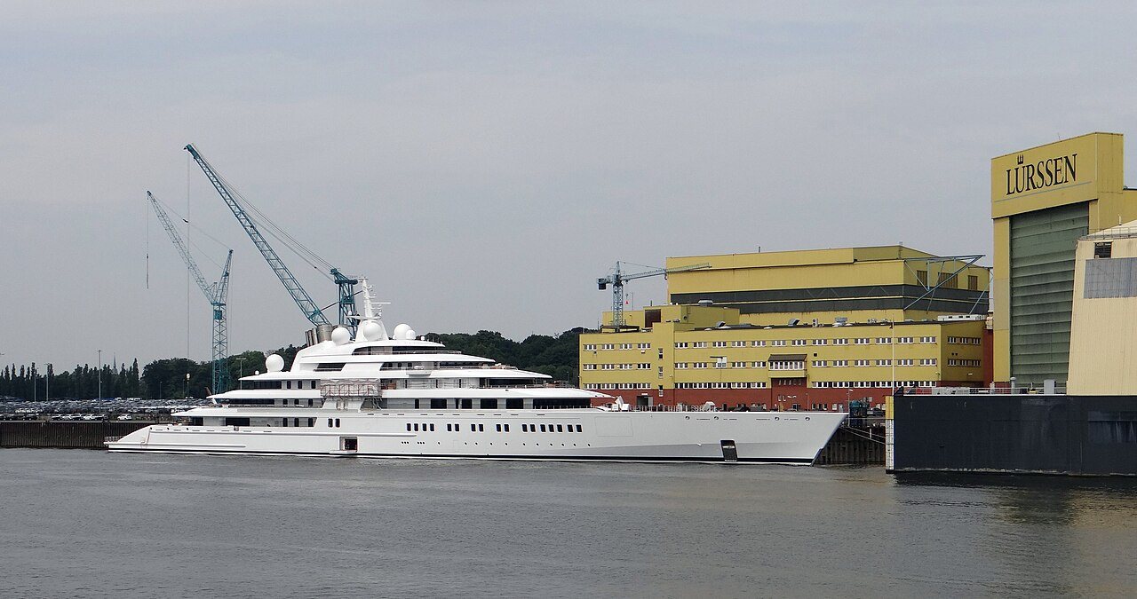 Azzam, 180 metres of Lürssen — the longest private motor yacht afloat since 2013.