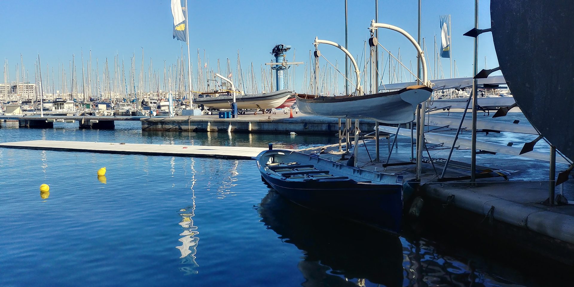Marina de Alicante — classic sail reflection
