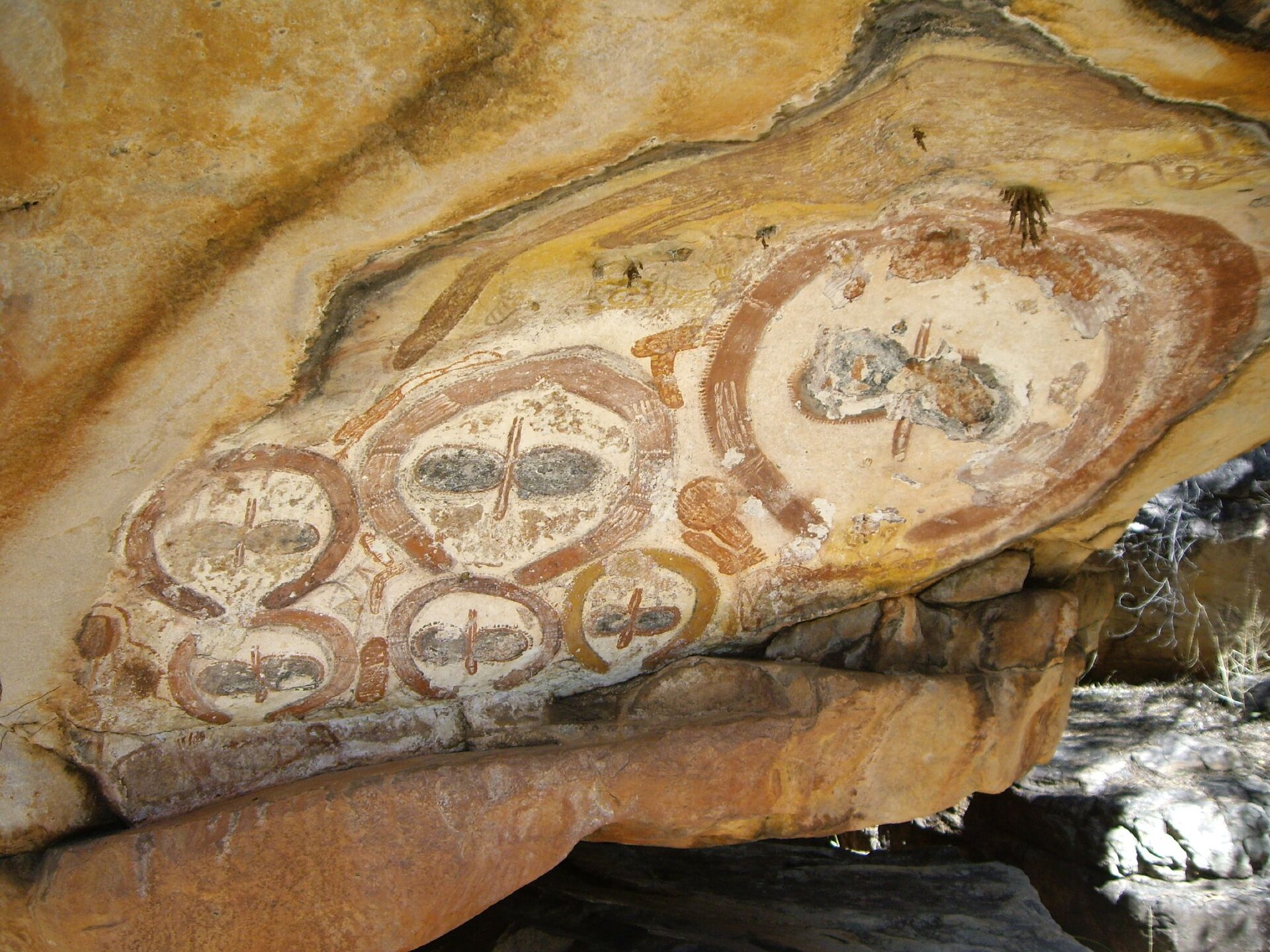 Wandjina rock art panel, the Kimberley