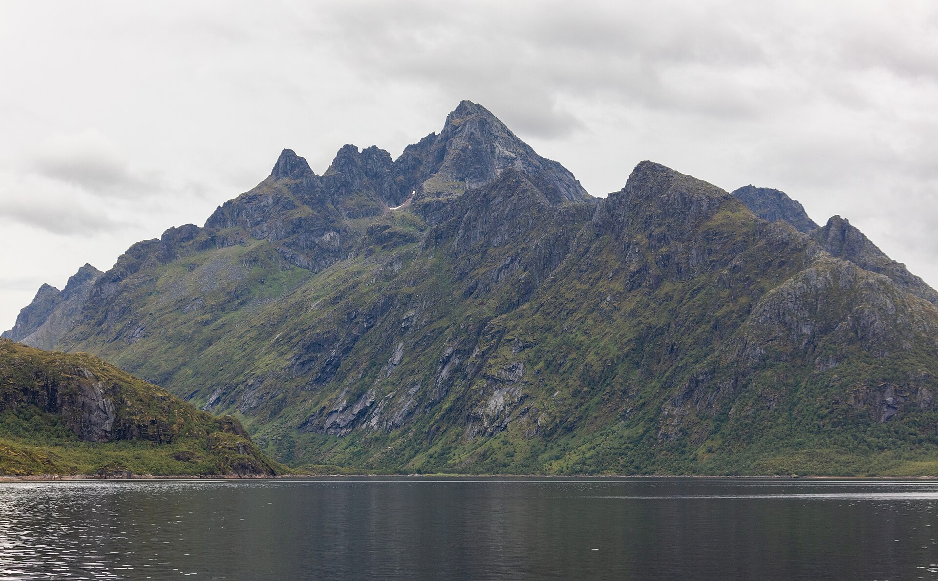 The sheer granite walls of the Trollfjord