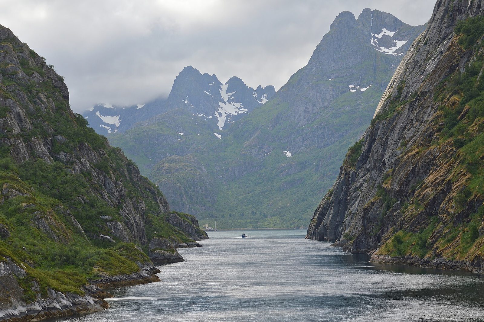 Trollfjorden seen from the water, Hadsel