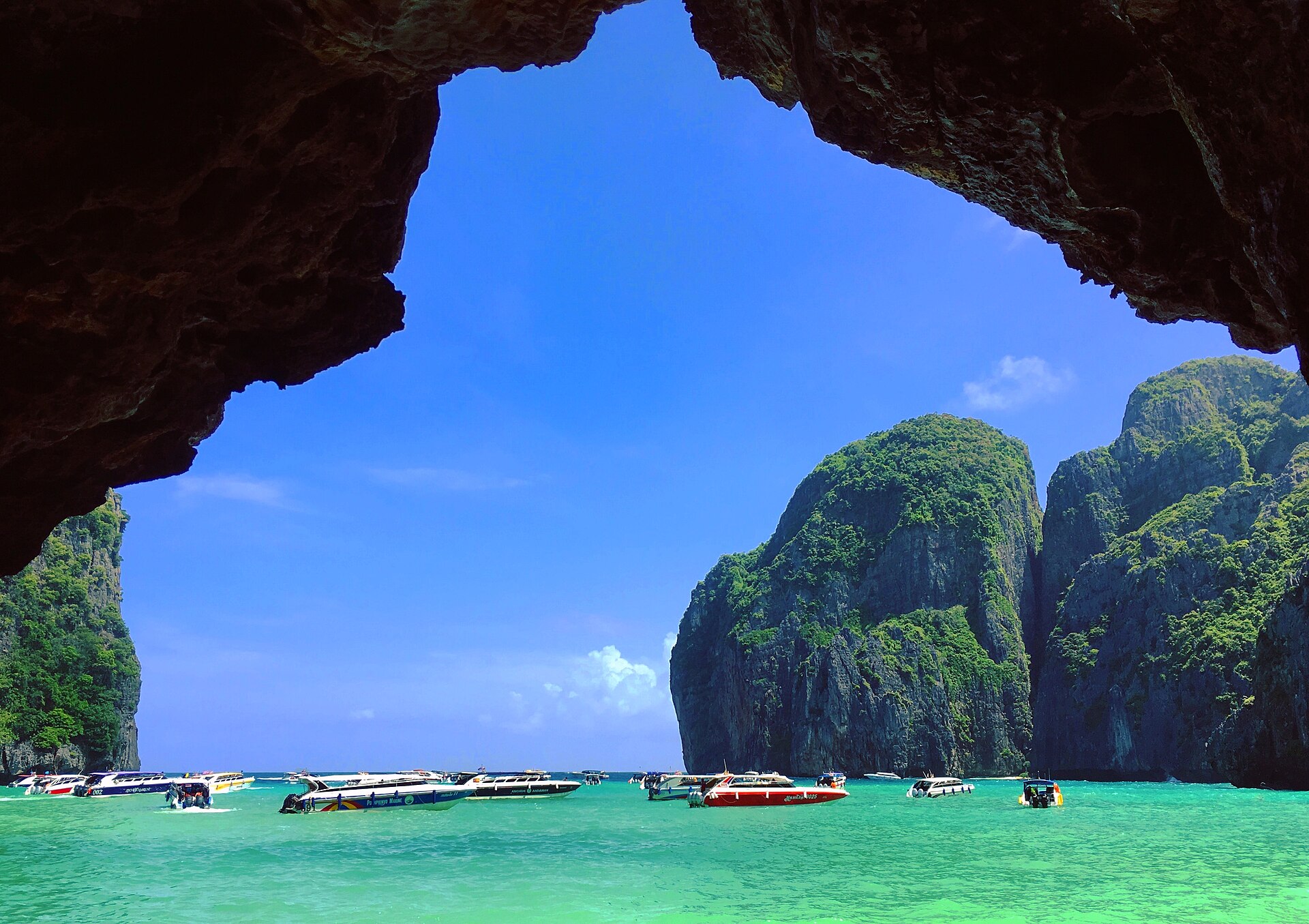 Maya Bay's cliff-ringed cove on Ko Phi Phi Leh