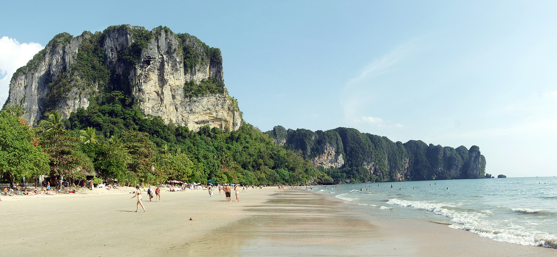 Panorama of Ao Nang beach and karst islands, Krabi