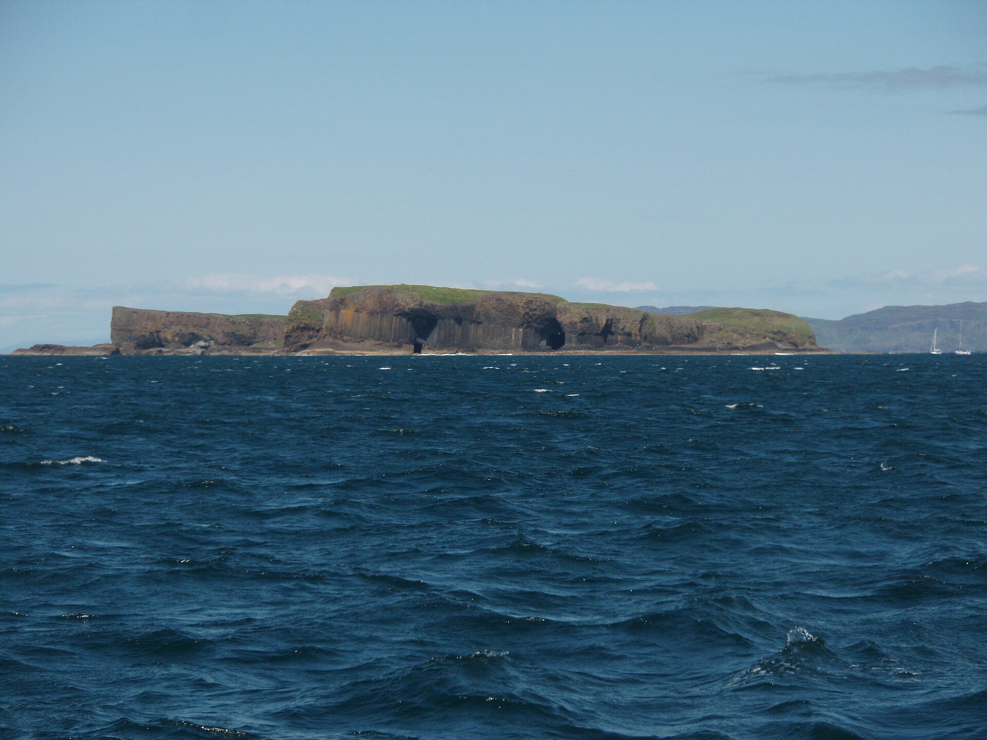 Staffa and the mouth of Fingal's Cave seen from the sea