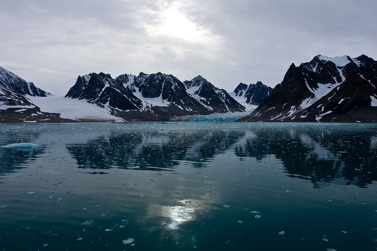 Magdalenefjorden, the wide glacial fjord on Spitsbergen's northwest coast
