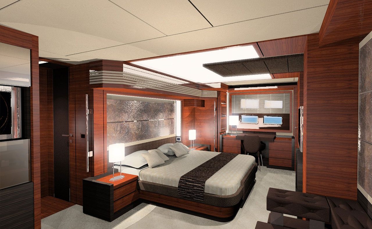Rendered master cabin attached to the History Supreme story